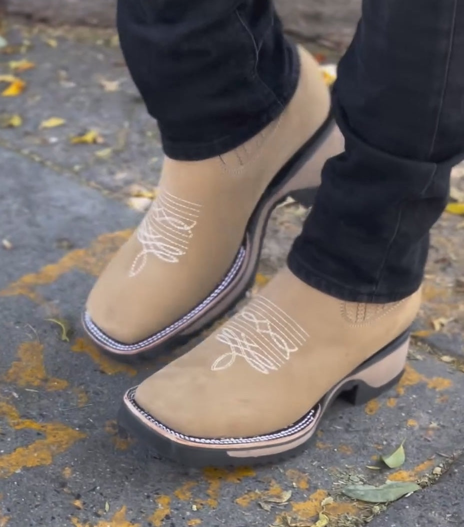 Men's Vintage Suede Embroidered Boots