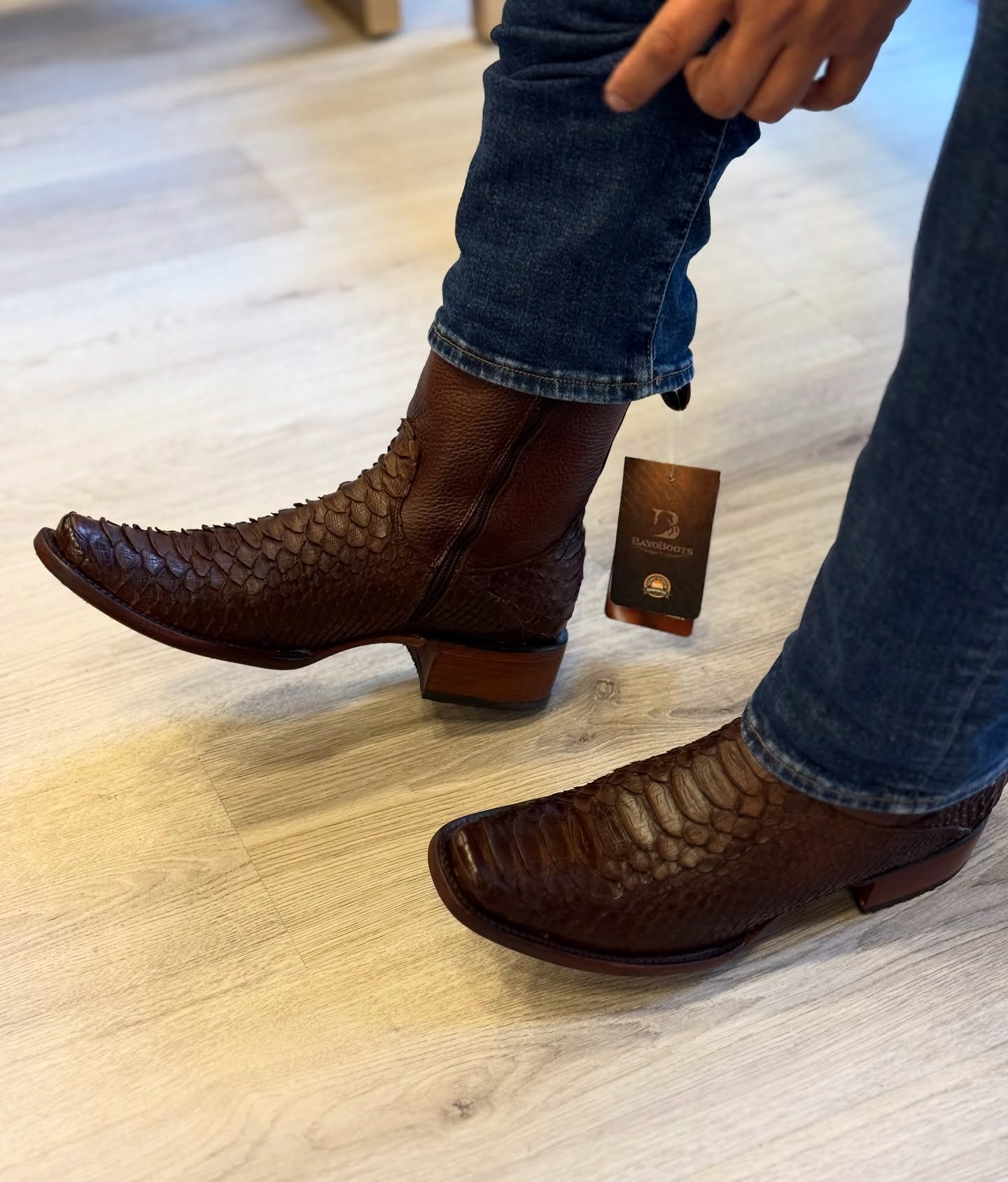 Dallas Tobacco Python Skin Cowboy Boots