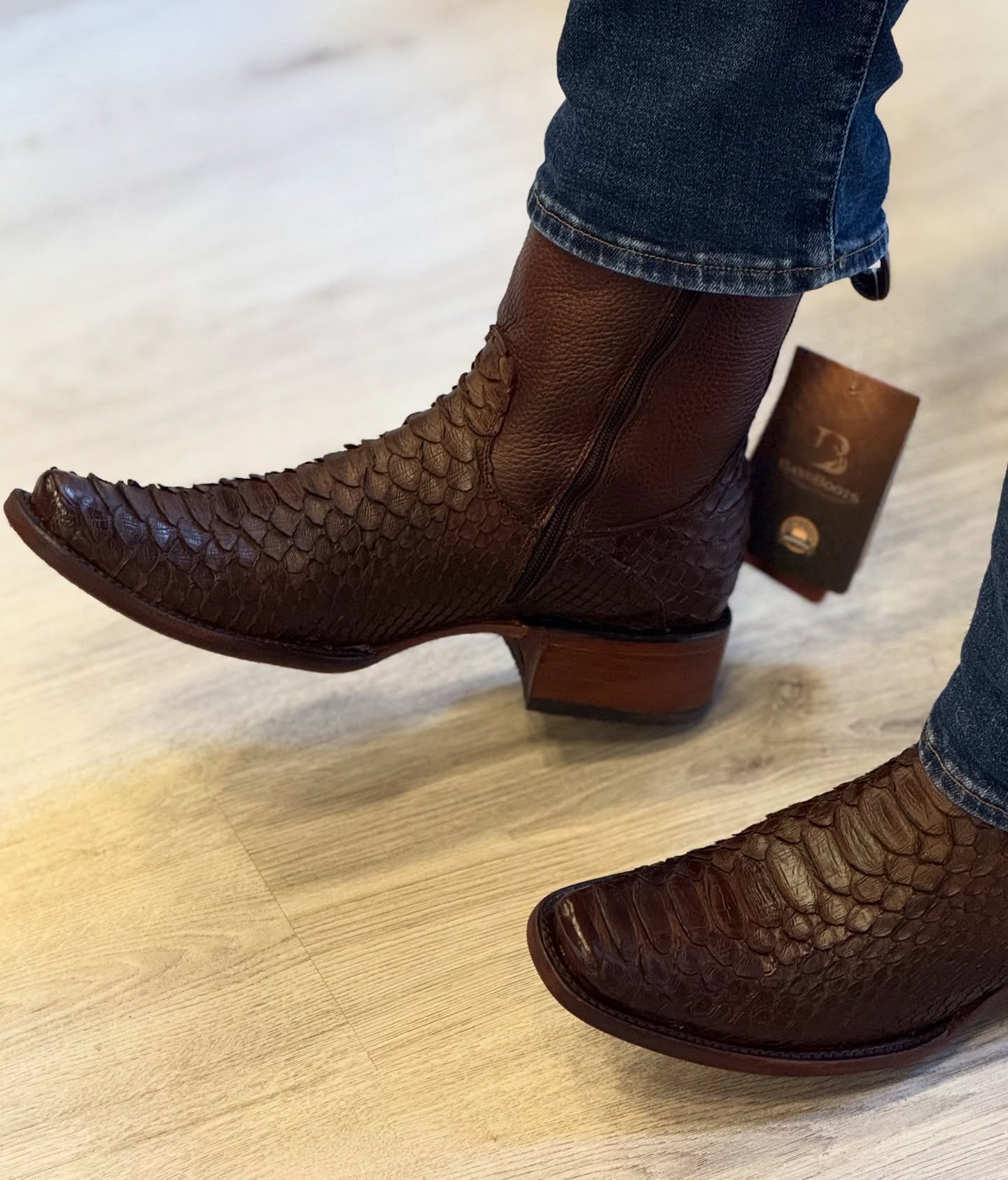 Dallas Tobacco Python Skin Cowboy Boots