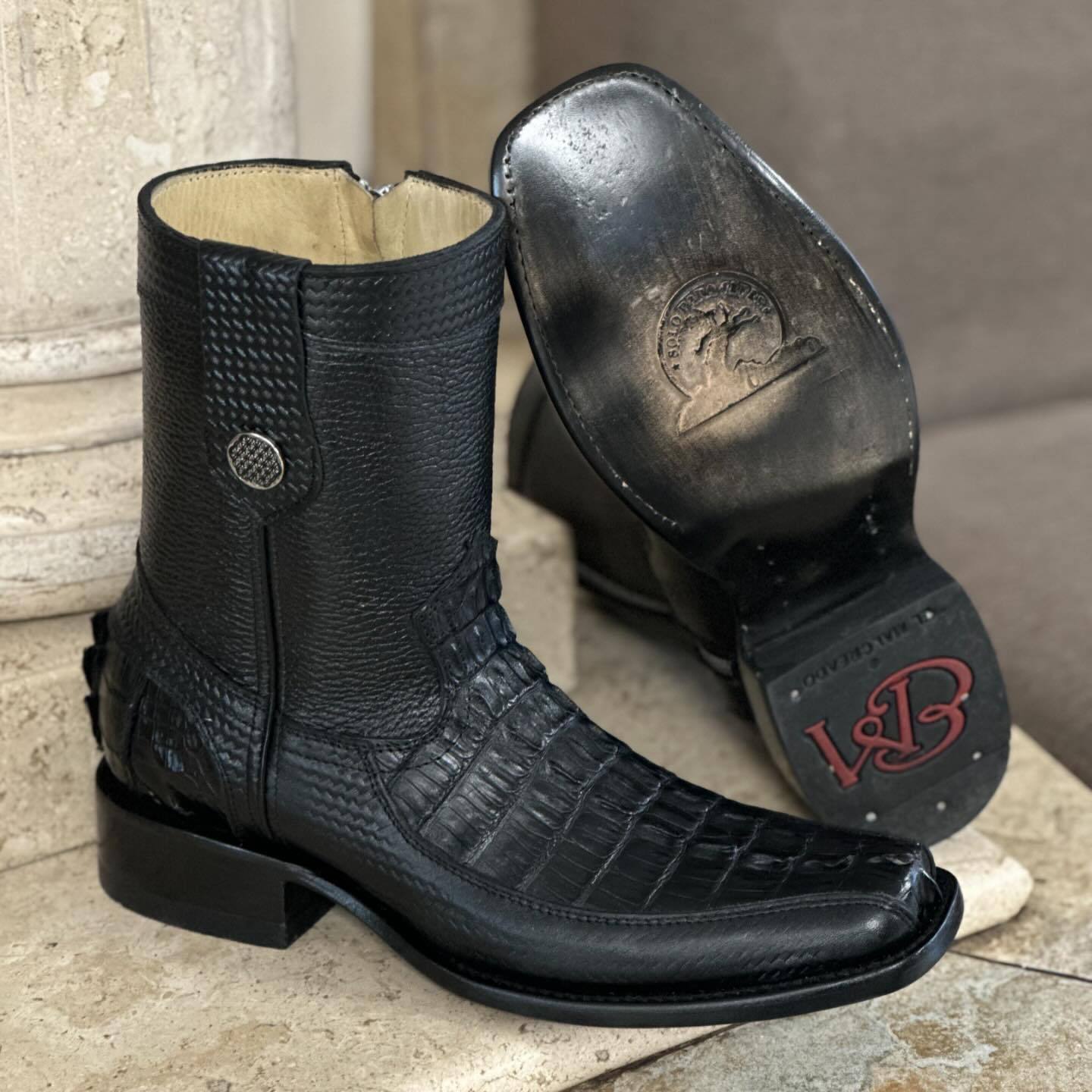 Classic Italian Crocodile Boots