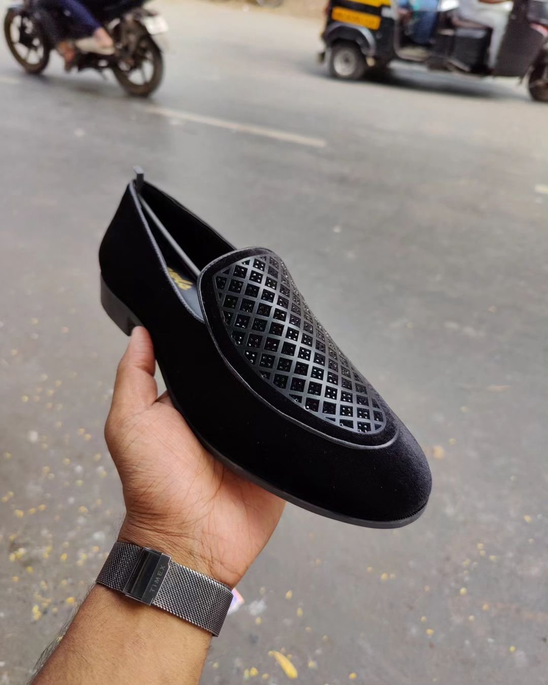 Vintage Suede Cutout Loafers