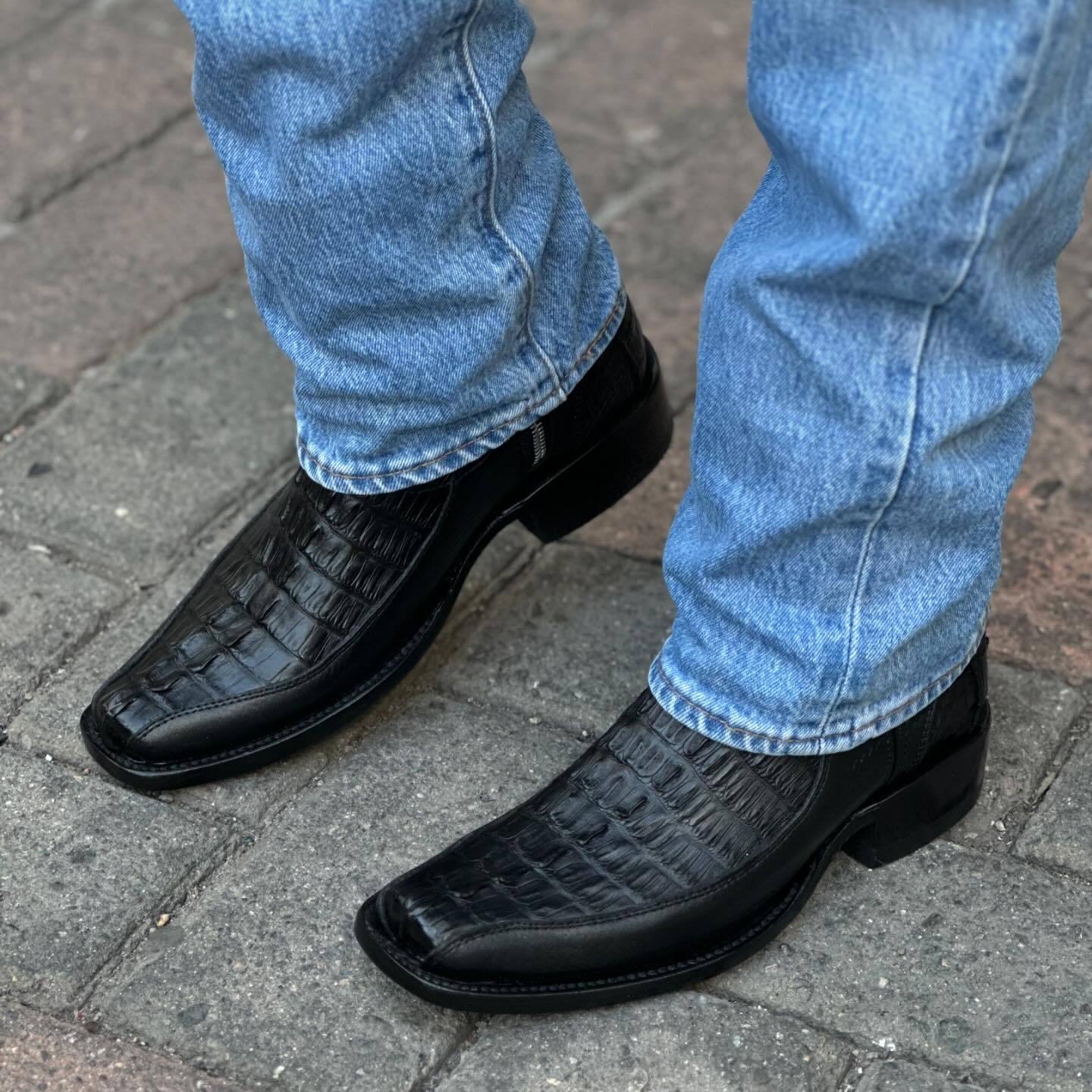 Classic Italian Crocodile Boots