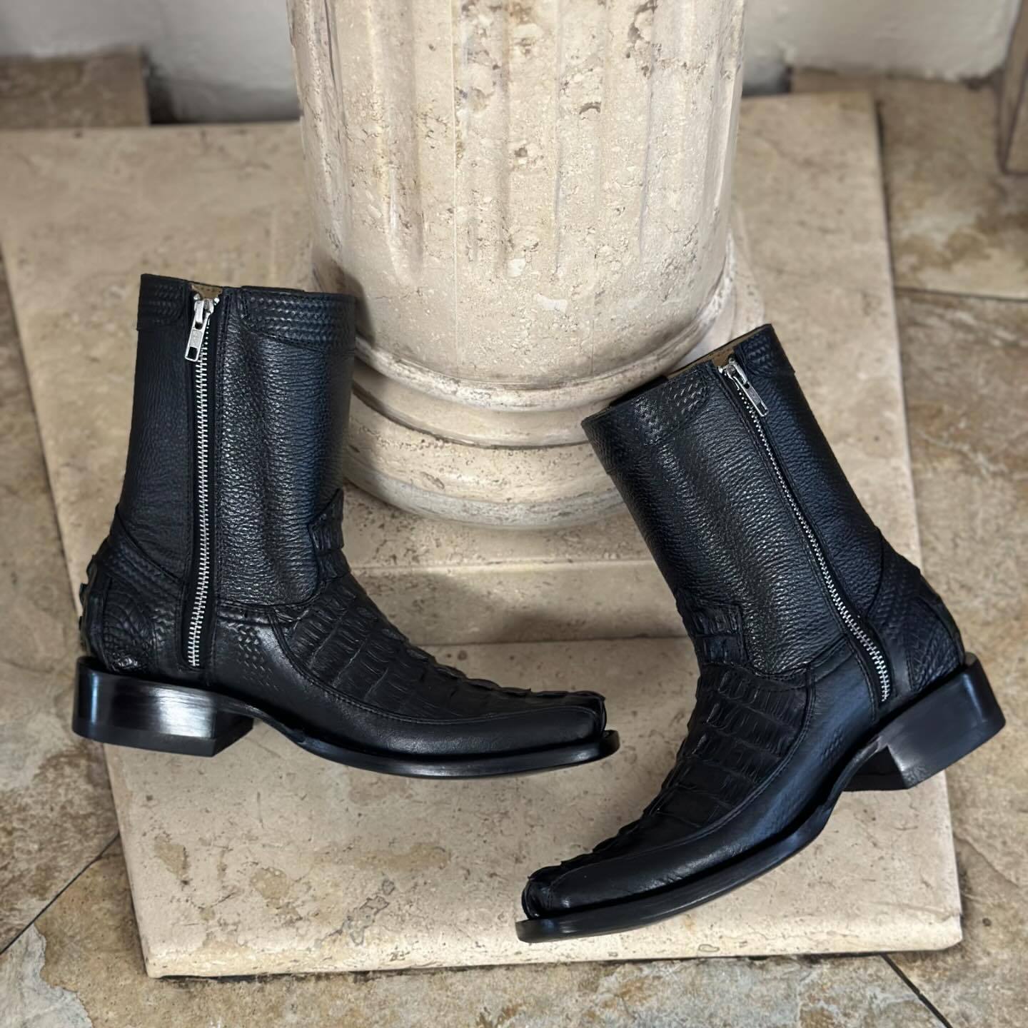 Classic Italian Crocodile Boots