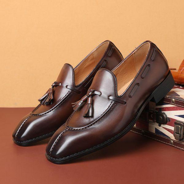 Genuine Leather Tassel Loafers