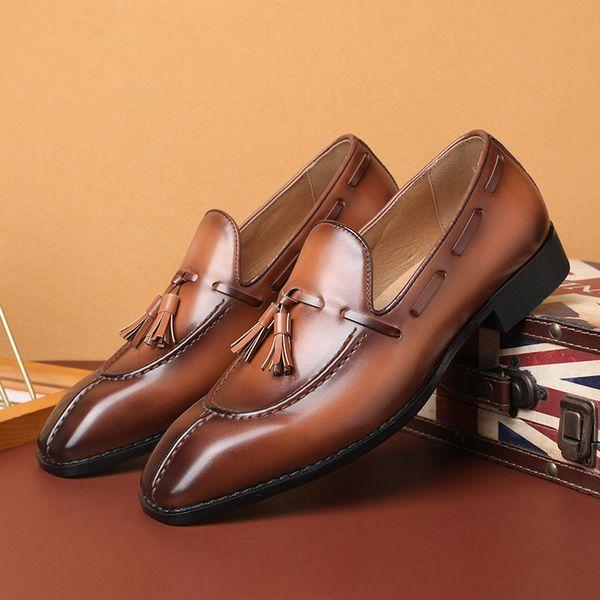 Genuine Leather Tassel Loafers