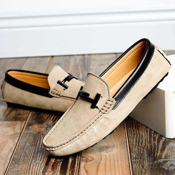 Solid Color Handmade Suede Loafers