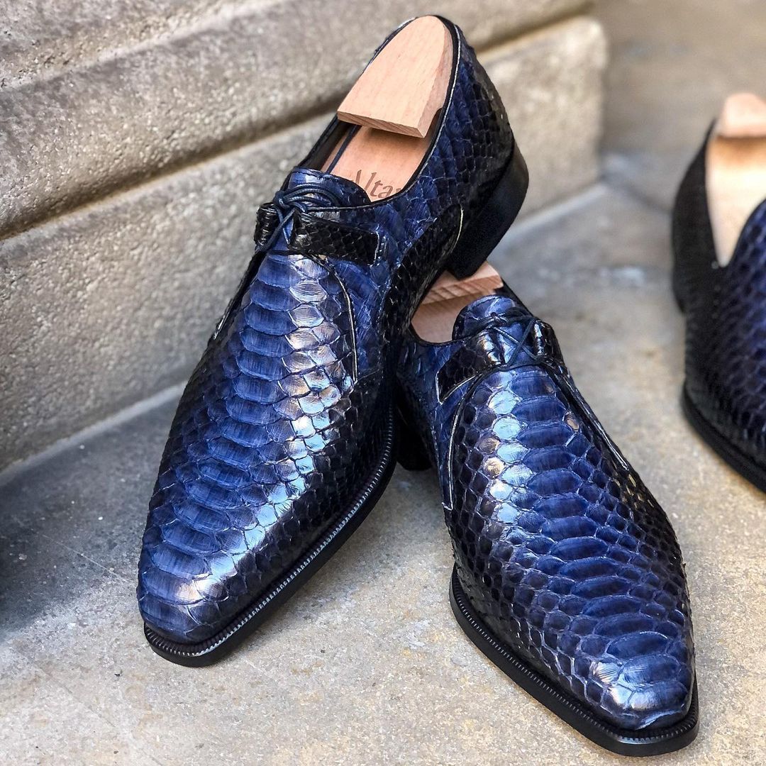 Ulysse Derby Shoe - Ultimate Blackish Blue Python