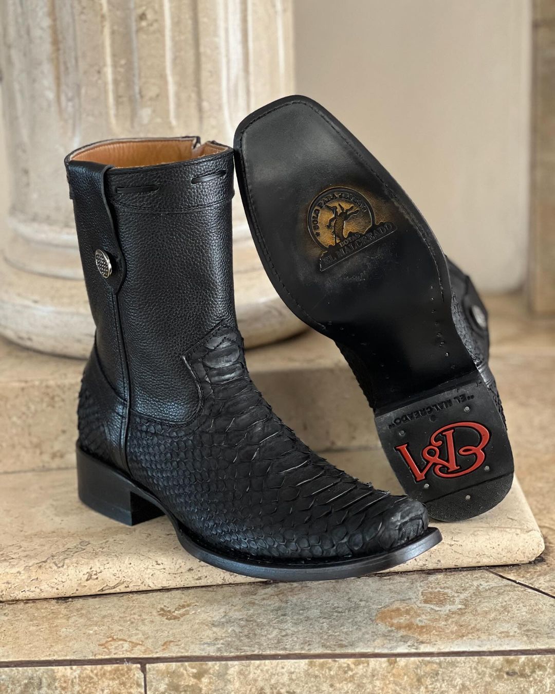 Handmade Python Leather Vintage Boots