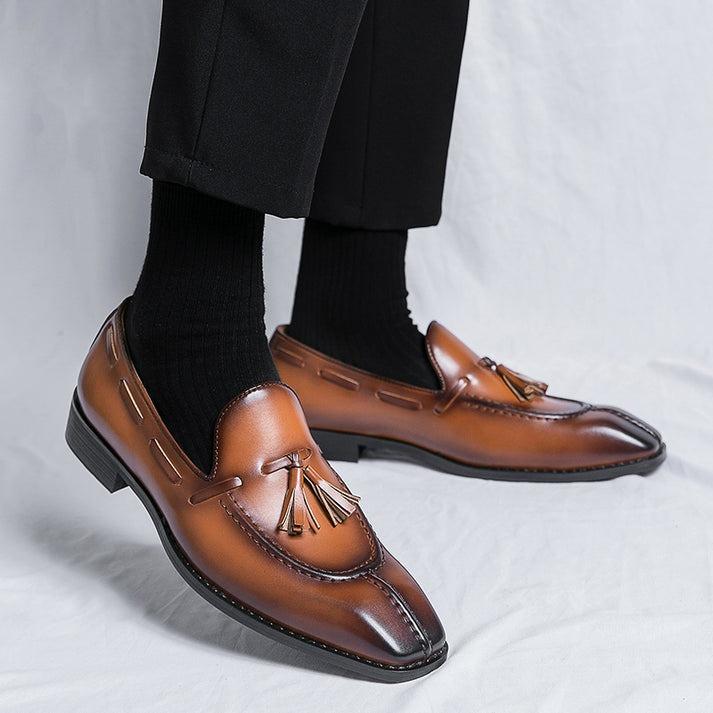 Genuine Leather Tassel Loafers