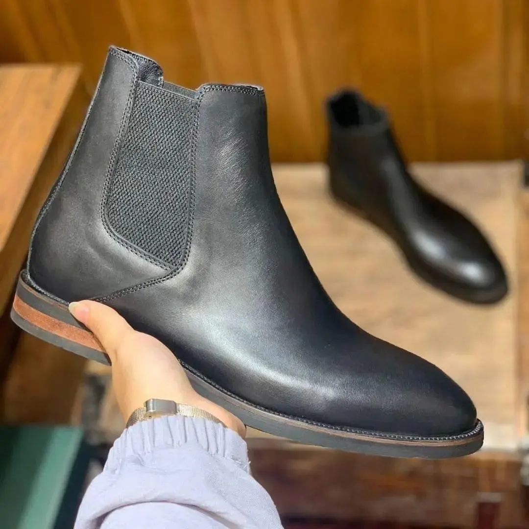 Hand Painted Cowhide Chelsea Boots