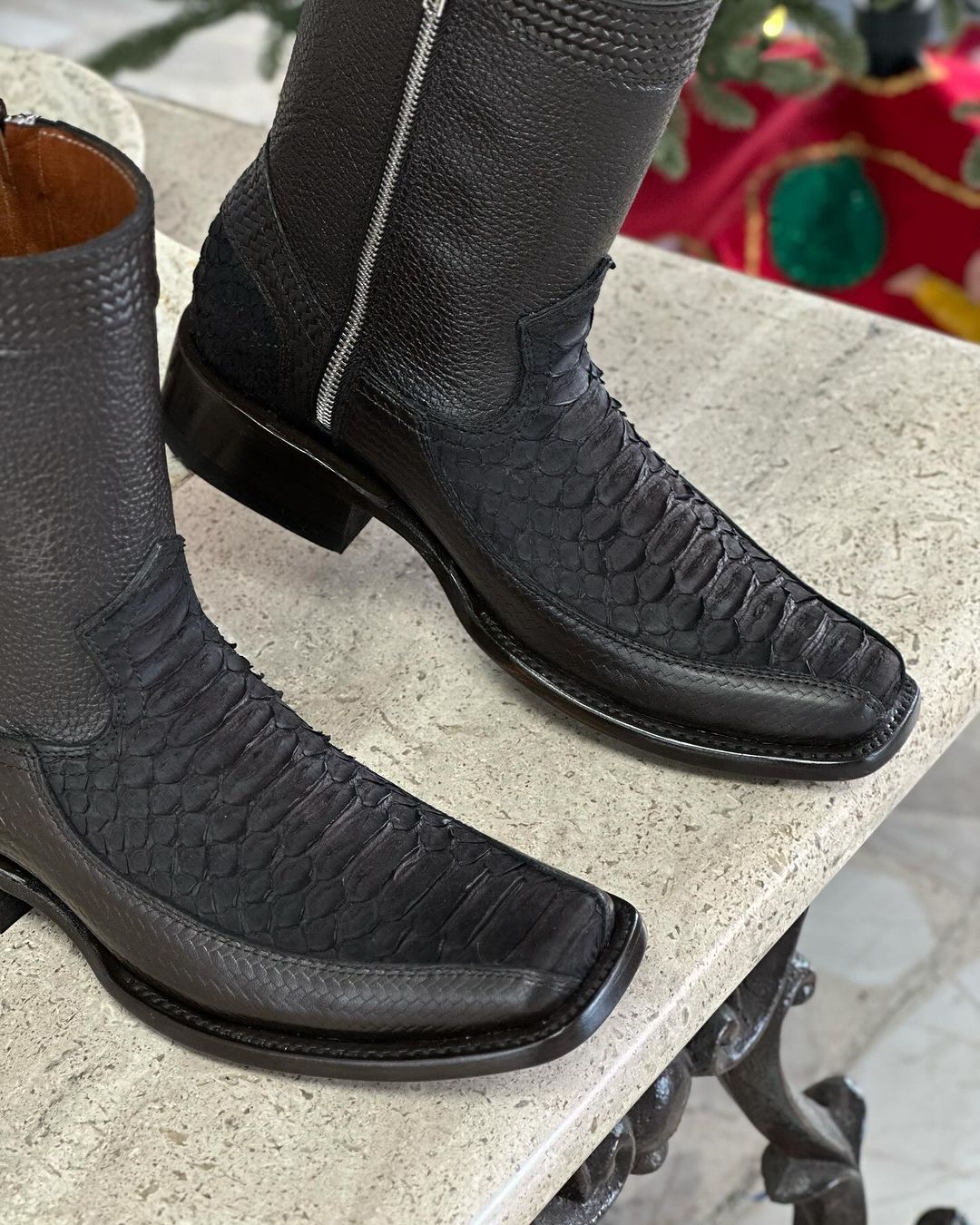 Dylan Tobacco Python Boots