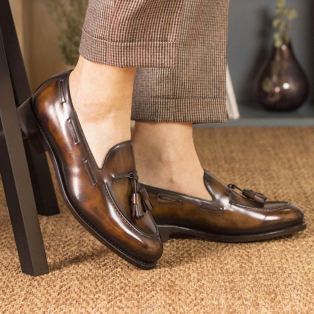 Handmade Tassel Tobacco Loafers