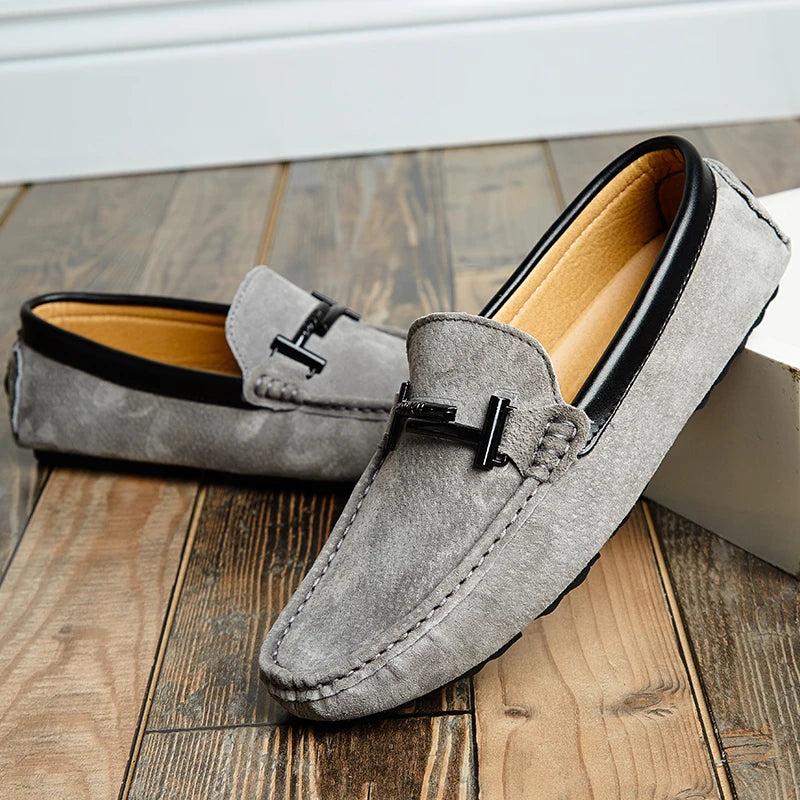 Solid Color Handmade Suede Loafers